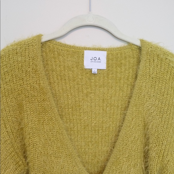J.O.A Fuzzy Green Cardigan - Picture 3 of 3